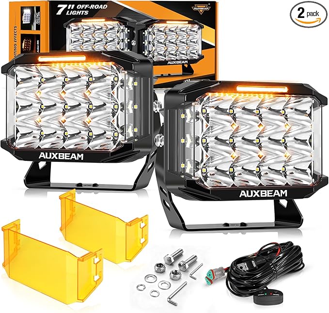 Auxbeam V-MAX Series LED Light Pod 7 Inch, 270° Side Shooter LED Offroad Lights by Auxbeam