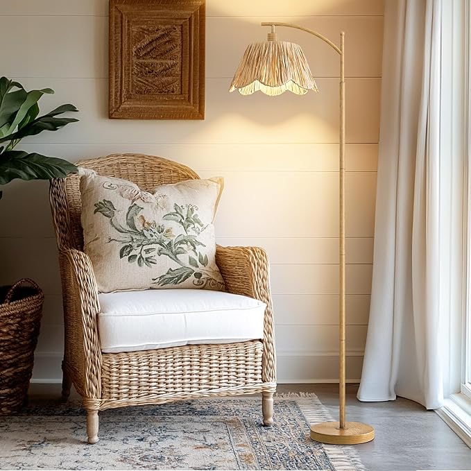 Oneach Boho Floor Lamp for Living Room, Farmhouse Standing Lamp - Image 7