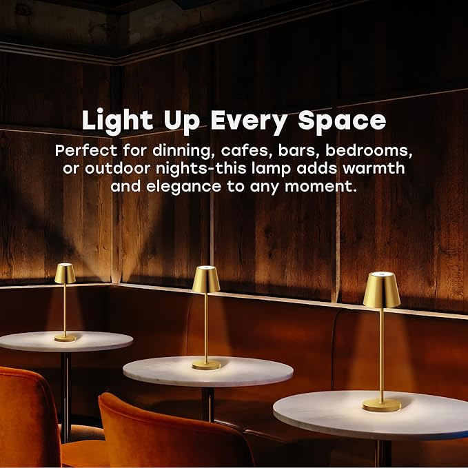 2 Pack Cordless Table Lamp, Portable LED Desk Lamp, 5200mAh Battery Operated - Image 2
