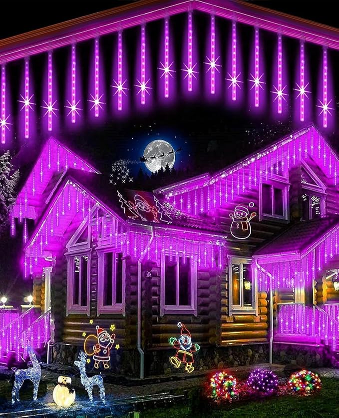 Christmas Lights 12 Inch 10 Tubes Meteor Shower Light LED Falling Rain Drop - Image 2