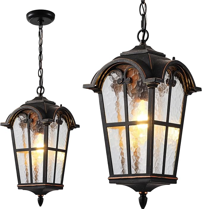VIANIS 18.7" Large Outdoor Pendant Light, Vintage ORB Outside Chandelier by VIANISLIGHTING