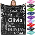 Gudina Personalized Name Blankets and Throws Custom Blanket by Gudina