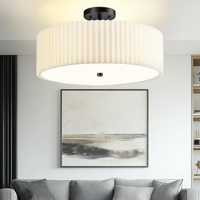 Semi Flush Mount Ceiling Lights, 4-Light 18" Matte Black Ceiling Light Fixture - Image 7