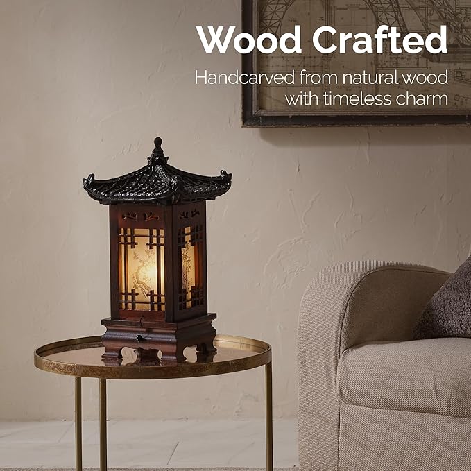 Traditional Korean Wood Lamp | Handmade Asian Oriental Table Lantern | Bedside - Image 3