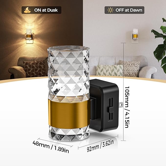 DORESshop Night Light, Automatic Night Lights Plug into Wall, Acrylic Night - Image 3