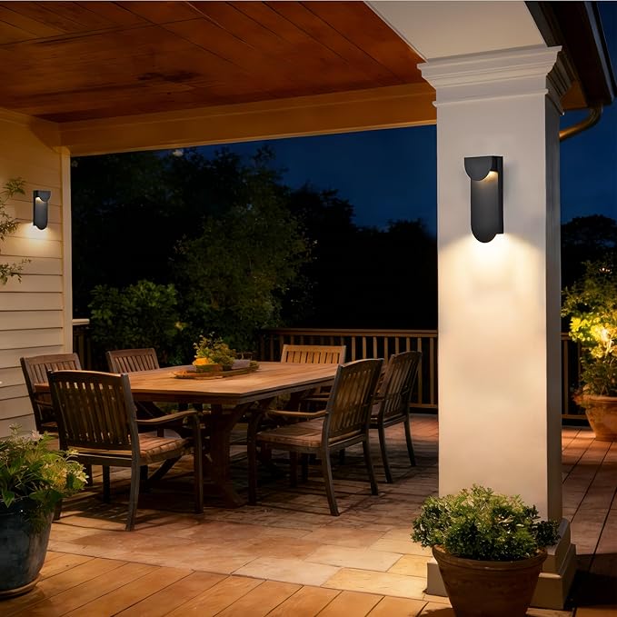Alighting Modern Outdoor Wall Light 1 Pack, Dual LED Downward Wall Sconce 10W - Image 2