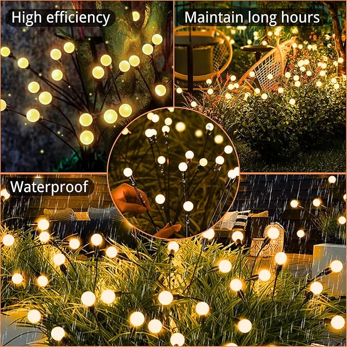 OZS 2Pack 16LED Solar Firefly Lights - Image 5