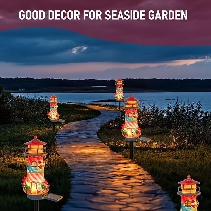 Dazzle Bright Miniature Lighthouse Pathway Decorative Lights, Solar Lights - Image 2