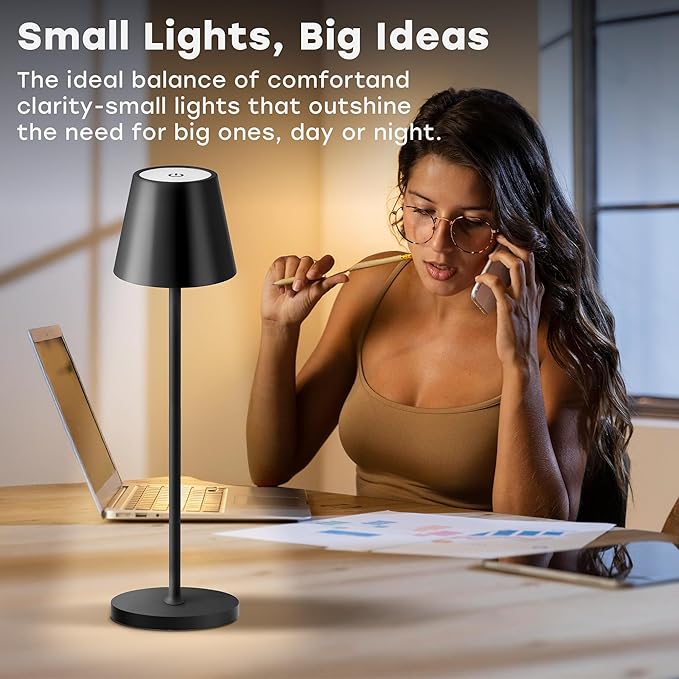 2 Pack Cordless Table Lamp, Portable LED Desk Lamp, 5200mAh Battery Operated - Image 7