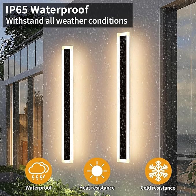 Upgrade Widened 2 Pack Long Outdoor LED Wall Light, 57inch Modern Minimalist - Image 5