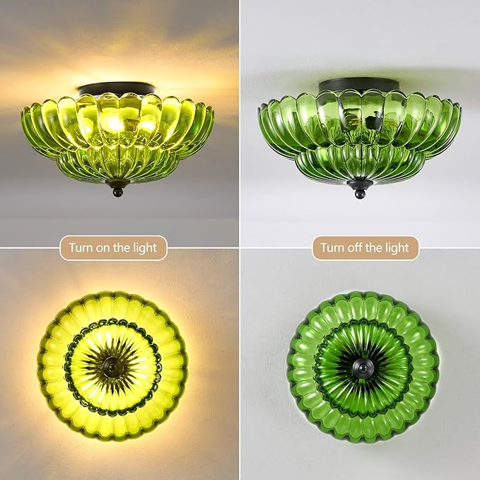 Modern Black Ceiling Light Fixture, Semi Flush Mount Ceiling Light Fixture - Image 5