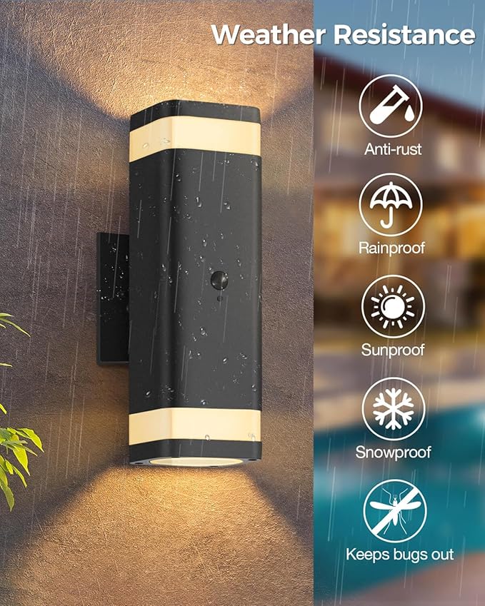 RAYVO Motion Sensor Outdoor Lights, Modern Dusk to Dawn Exterior Up and Down - Image 4