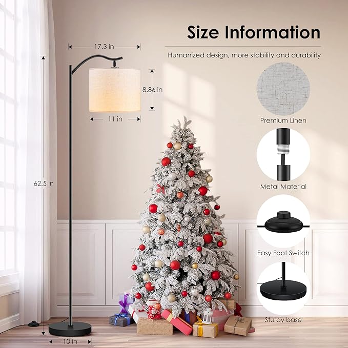BoostArea Floor Lamp for Living Room, LED Arched Floor Lamps, Tall Modern - Image 5