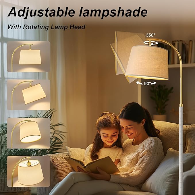 63" Wood Floor Lamp for Living Room Dimmable Standing Lamp - Image 4