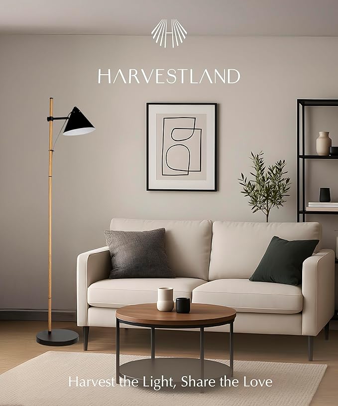 HarvestLand Noah Black Standing Lamp – Adjustable Floor Reading Lamps Over Chair - Image 6