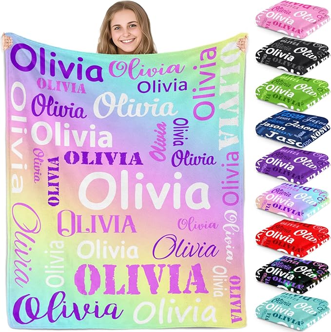 Gudina Personalized Name Blankets Custom Blanket by Gudina