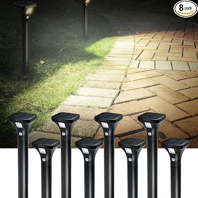 Solar Outdoor Lights with Motion Sensor – Waterproof LED Pathway Lights by AURAXY