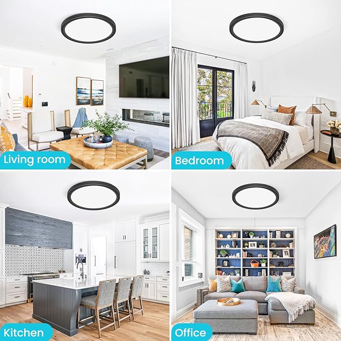 libtit 12 inch Flush Mount LED Ceiling Light Fixture, 3000K 4000K 6500K - Image 6