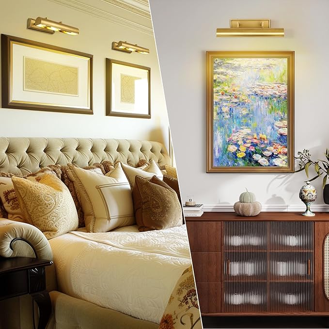Picture Light for Wall 18" Brass Picture Lights Hardwired 3-Light Gold Picture - Image 8