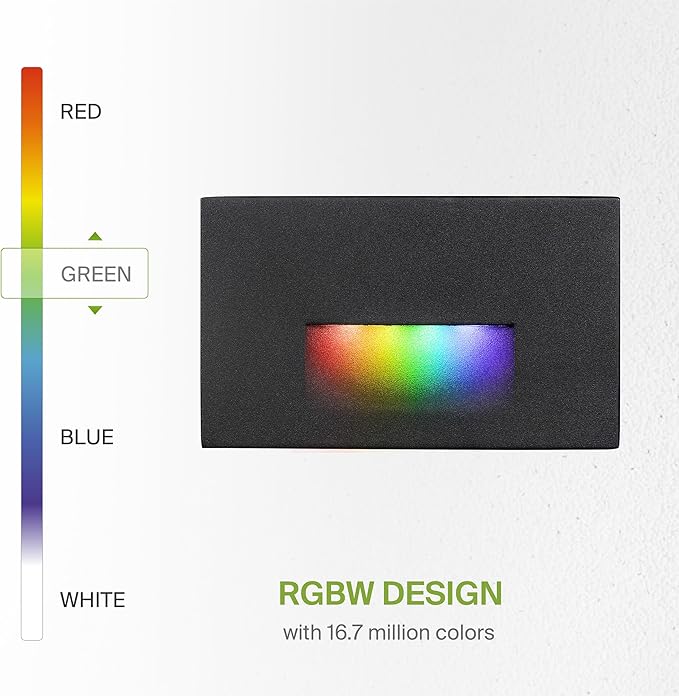ASD LED Recessed Step Light Fixture, Outdoor & Indoor Tread Lighting | RGBW - Image 4