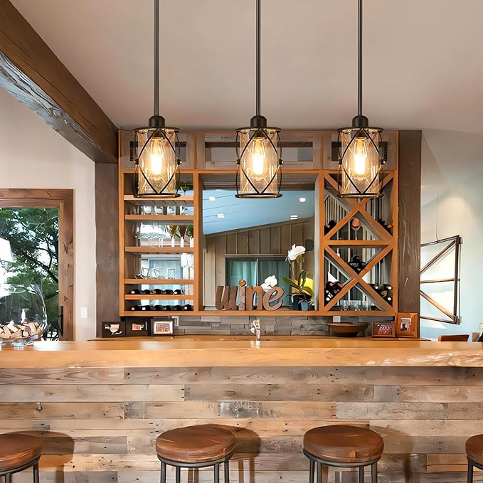 Glass Pendant Lights Kitchen Island 3 Pack, Modern Mini Hanging Light - Image 6