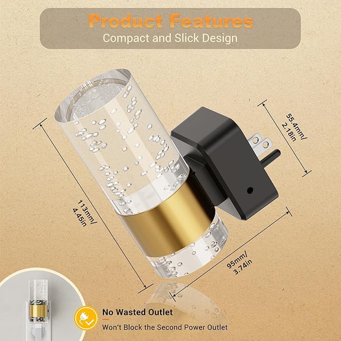 JandCase Night Light, Automatic Night Lights Plug into Wall, Dimmable LED Night - Image 4