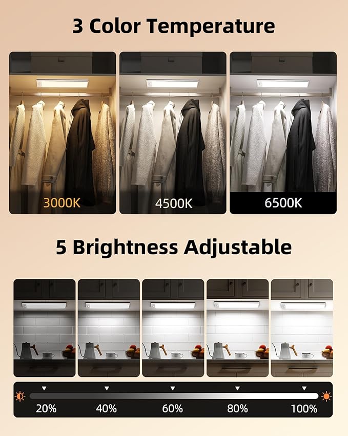 EZVALO 200LM Super Bright Under Cabinet Lighting Wireless, 5000mAh Rechargeable - Image 7