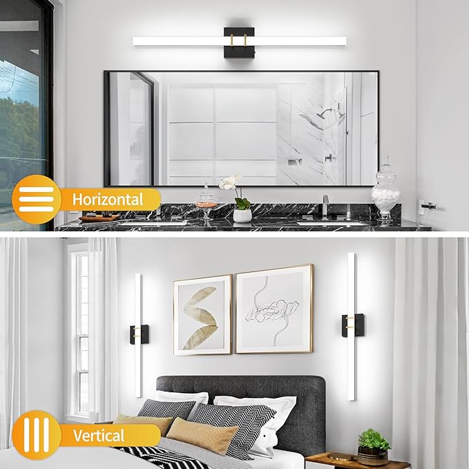Modern Black and Brass Vanity Light Bar 32 Inch, 24W 5CCT Dimmable Bathroom - Image 7