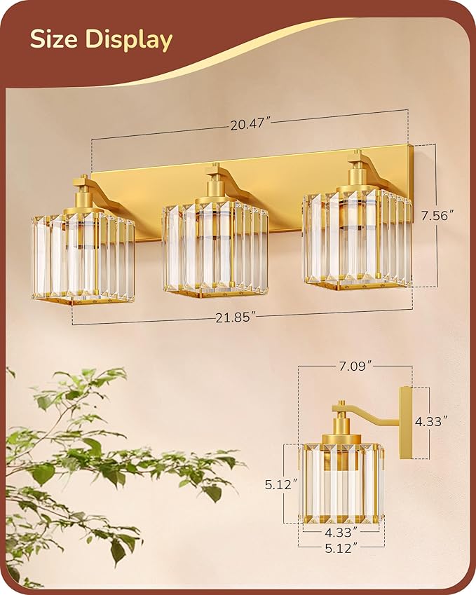 EDISHINE Bathroom Vanity Light, 20.47-Inch Modern Bathroom Lighting Fixtures - Image 6