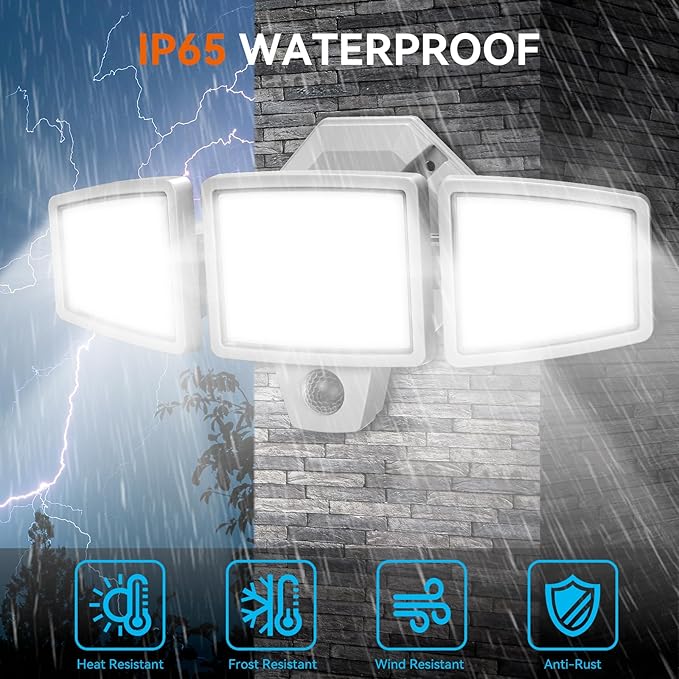 LED Security Lights Motion Sensor Outdoor Lights, 5000K Daylight, IP65 - Image 6