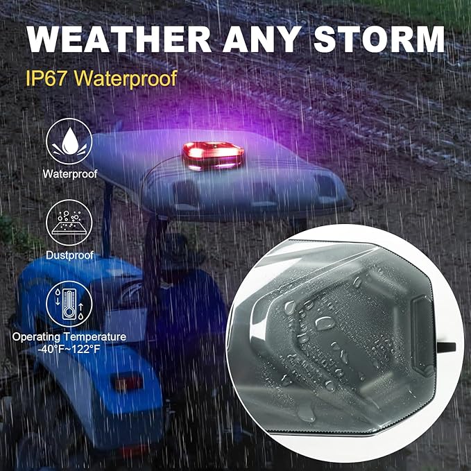 Agrieyes Magnetic Strobe Light for Trucks, 68 LED Amber Emergency Light Bar for - Image 5