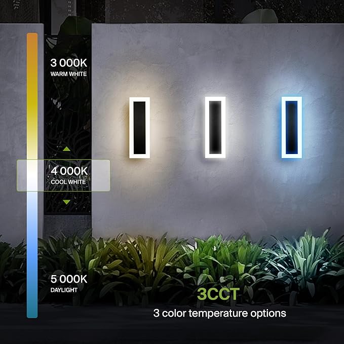 ASD LED 18" Long Wall Mount Light Fixture, Outdoor & Indoor Linear Sconce | 3CCT - Image 5