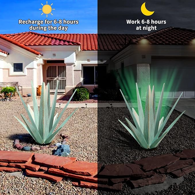 Large Tequila Rustic Sculpture, Rustic Metal Agave Plants - Image 5