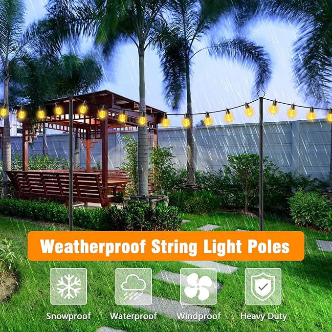 AILBTON 2 Pack 10Ft String Light Poles, Light Poles - Image 6
