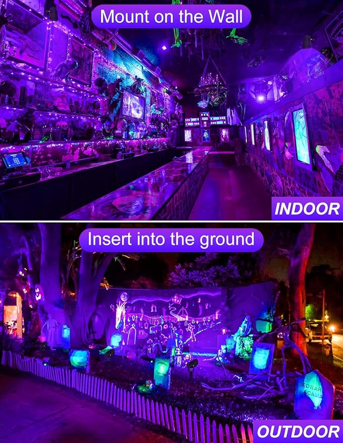 Halloween Outdoor Black Light Spotlight, LED Black Lights Waterproof Landscape - Image 6