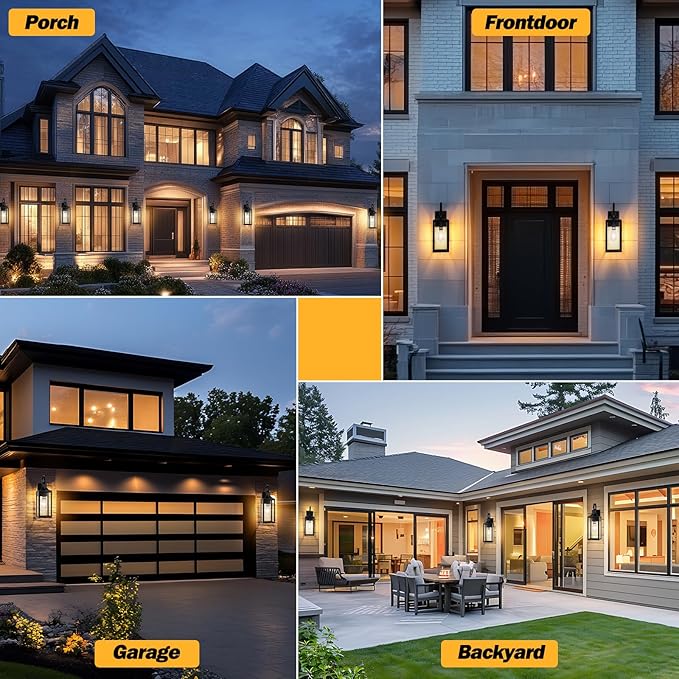 19" Dusk to Dawn Outdoor Lighting 2 Pack, Large Dusk to Dawn Outdoor Wall Lights - Image 8