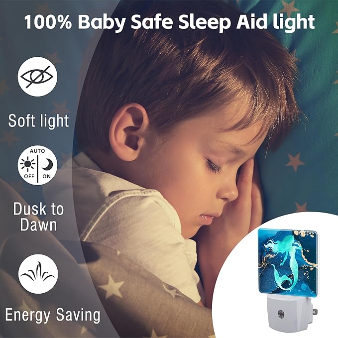 Watercolor Turquoise Mermaid Night Light - Image 5