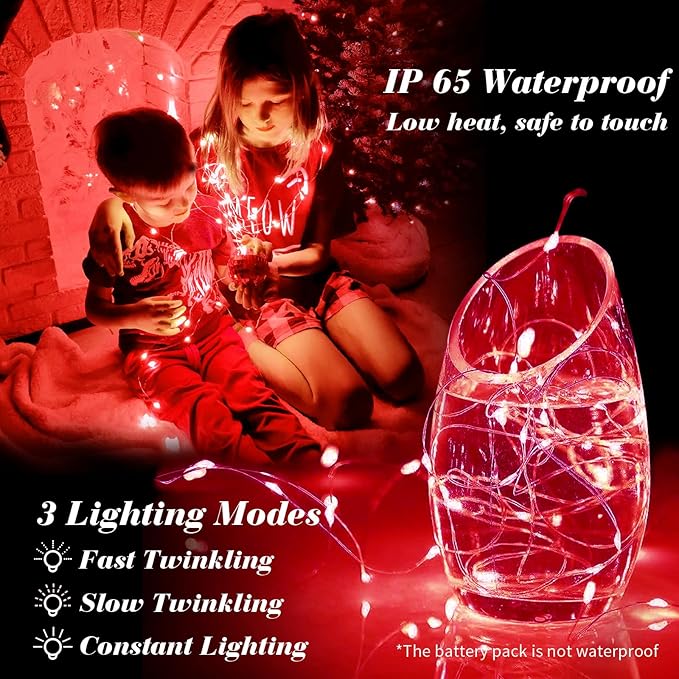 ZGWJ 50 Pack Fairy Lights Battery Operated, 7ft 20 Mini LED Fairy String Lights - Image 3
