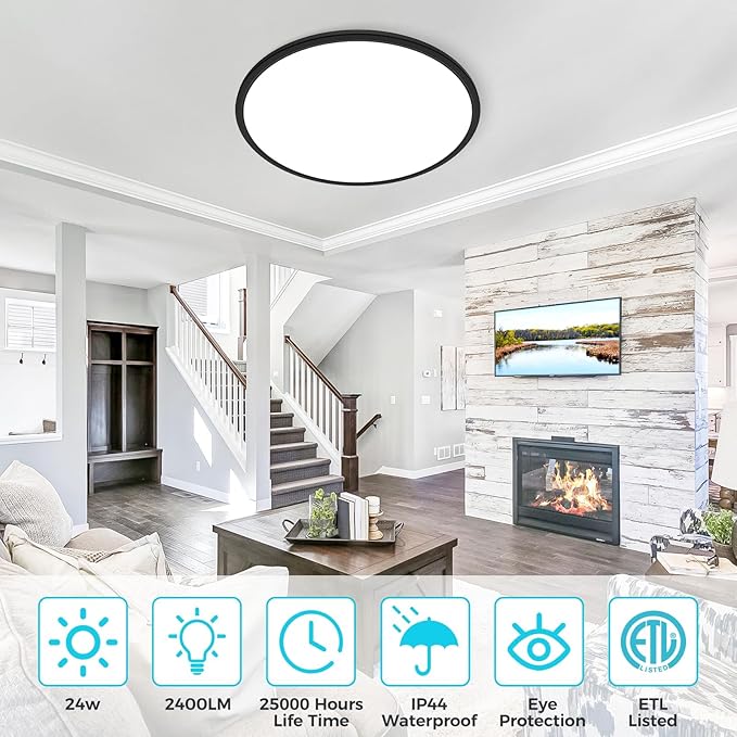 libtit 20 Inch LED Ceiling Light, 4200LM 35W Large & Bright Flush Mount - Image 7