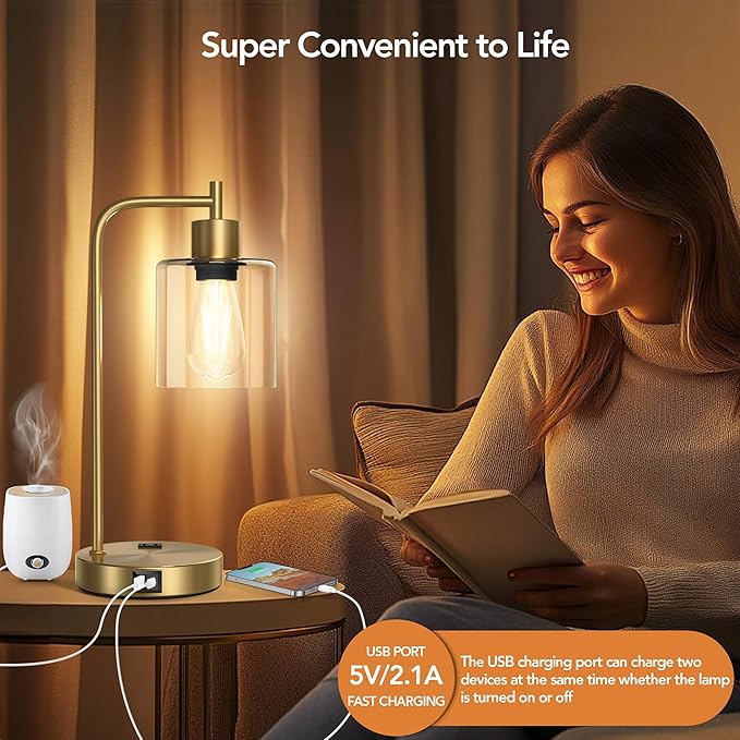 QiMH Set of 2 Industrial Touch Control Table Lamps - Image 6