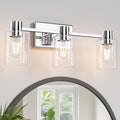 3-Light Modern Vanity Light Fixtures Over Mirror, Polished Chrome Bathroom by Esfos