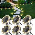 Peasur Solar Ground Lights Outdoor, 6 Pack Flat Solar Powered Disc Lights by Peasur