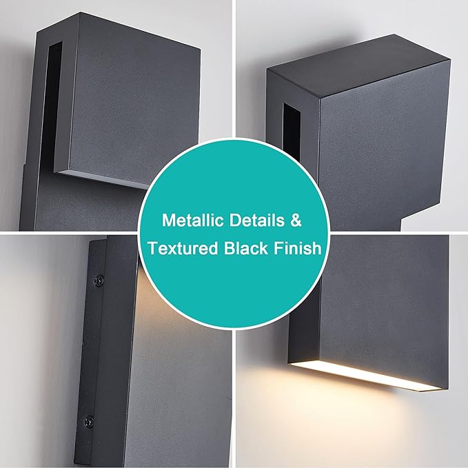 Modern Porch Lights with 2 Pack, Outdoor Indoor Integrated LED Wall Lights - Image 8