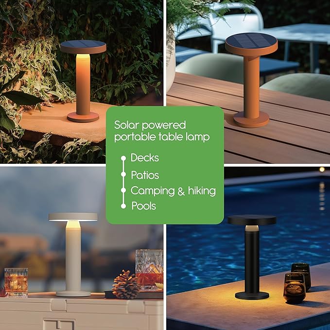 Round Solar Table Lamp – Portable LED Light - Image 2