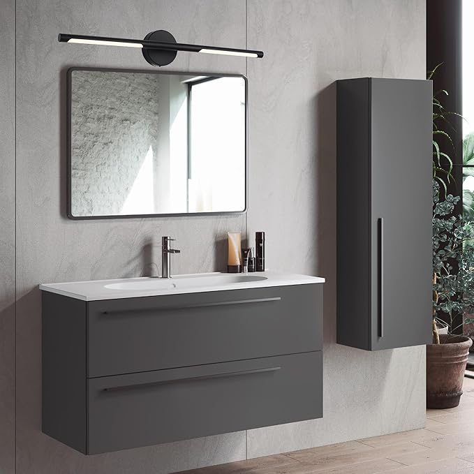 BONLICHT 30 Inch LED Modern Black Bathroom Vanity Light Fixtures Over Mirror - Image 8
