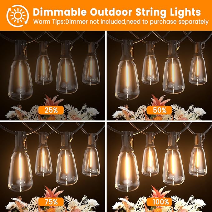 LED Outdoor String Lights 400ft Shatterproof Patio Lights - Image 7