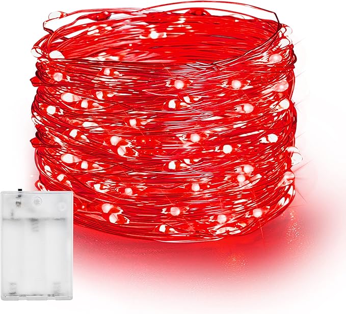 Dazzle Bright Fairy Lights Battery Operated, 20 FT 60 LED Silver Wire by DazzleBright