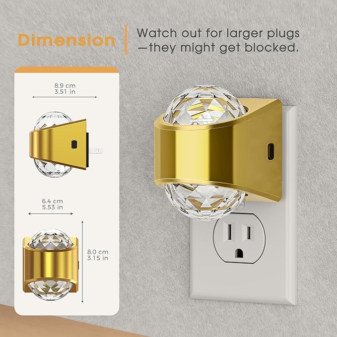 Briignite Night Light Plug into Wall 2 Pack, Dimmable Night Light - Image 6