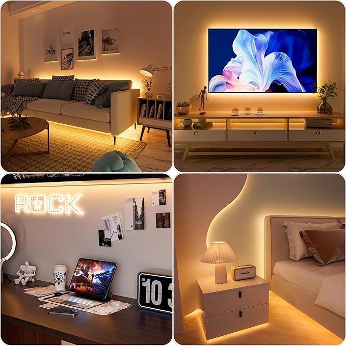 PAUTIX LED Strip Light 5V USB 6.56ft/2m 2700K, 640LEDs 1200lm Dimmable COB LED - Image 7