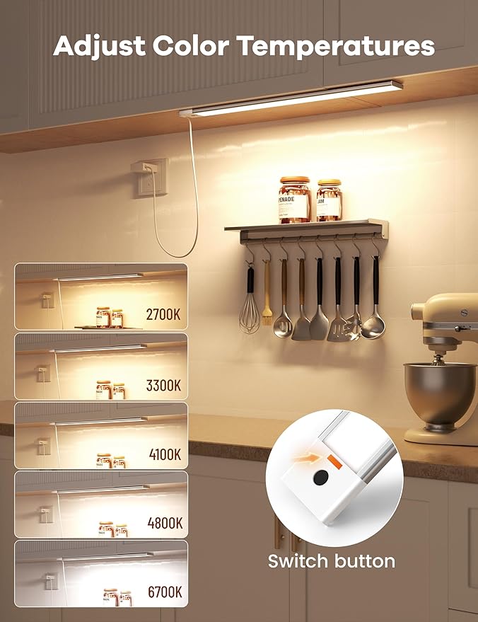 Joyzy Hand Wave Gesture Under Cabinet Lights, 18 Inch Plug in Kitchen Counter - Image 4